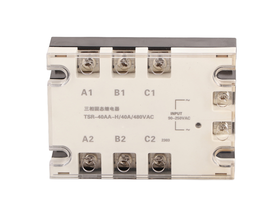 Relé De Estado Sólido Trifásico Tsr 40aa H 90-250 Vca A 24-480 Vca 40 A Sin Ruido