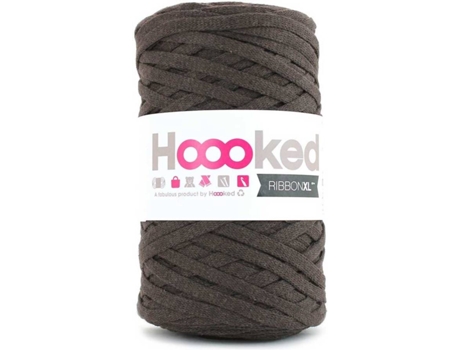 Hilo de algodón HOOOKED RibbonXL Marrón Tabaco (Marrón - 120 m)