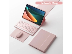Capa Teclado Panoona Para Xiaomi 7s Pro 12,5 Polegadas (2025), Com Teclado Magnético E Rato Bluetooth Rosa