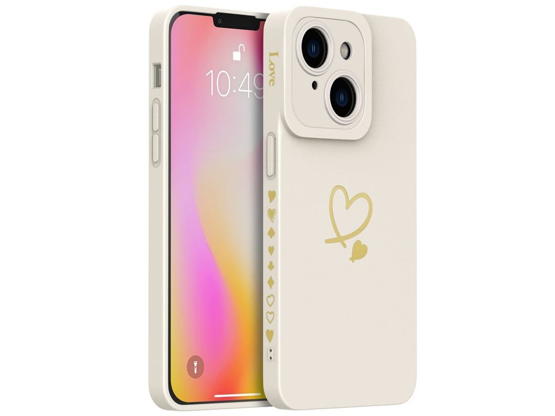 Funda Linjou Para Mujer Con Protección Completa Para La Lente De La Cámara Del Iphone 14 Plus De 6,7 Pulgadas, Color Blanco.
