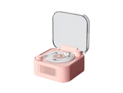 Altavoz Bluetooth inalámbrico retro, mini tocadiscos portátil de sobremesa, sonido de alta fidelidad, rosa, Sfushos