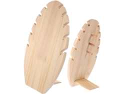 Soporte De Madera Maciza Para Exhibir Collares Con 7 Compartimentos Para Joyas Acrílicas.