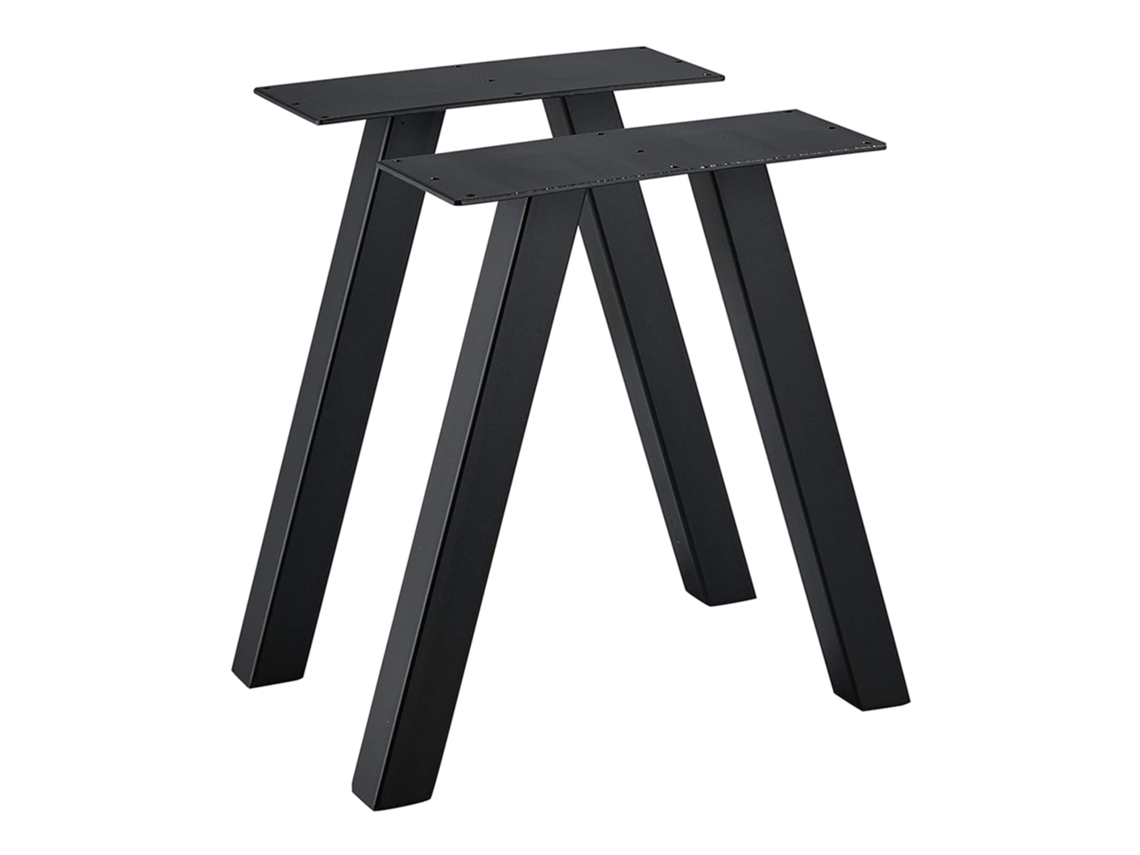 Juego de 2 Patas de Banco [EN.CASA] Mariager (42x40 cm - Preto Mate - Acero)