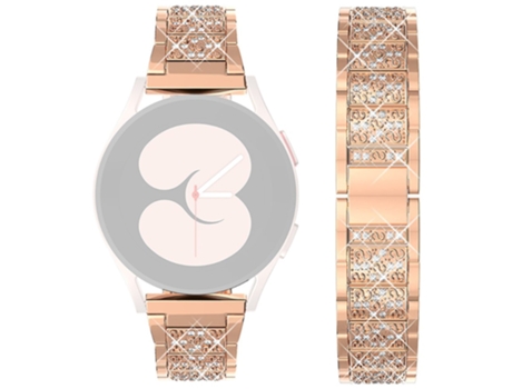 Correa de aleación de aluminio 22mm decoración de diamantes de imitación de tres cuentas de liberación rápida para Samsung Galaxy Watch3 45mm/Huawe...