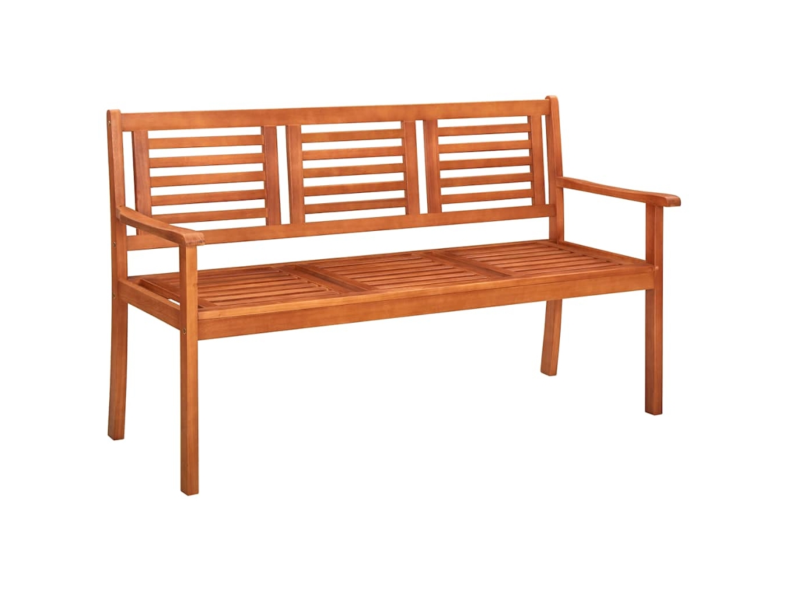 Maison Exclusive - Banco De Jardín 3 Plazas Y Cojín Madera Maciza Eucalipto 150 Cm