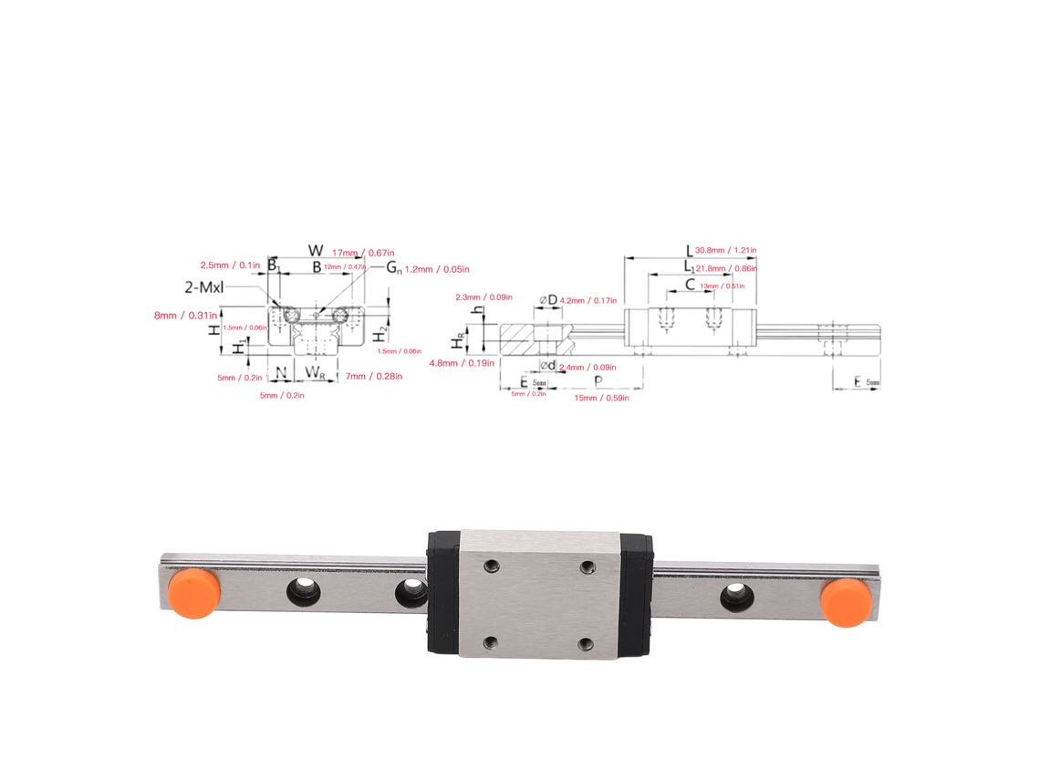 Guías lineales en miniatura (piezas CNC, linealización)