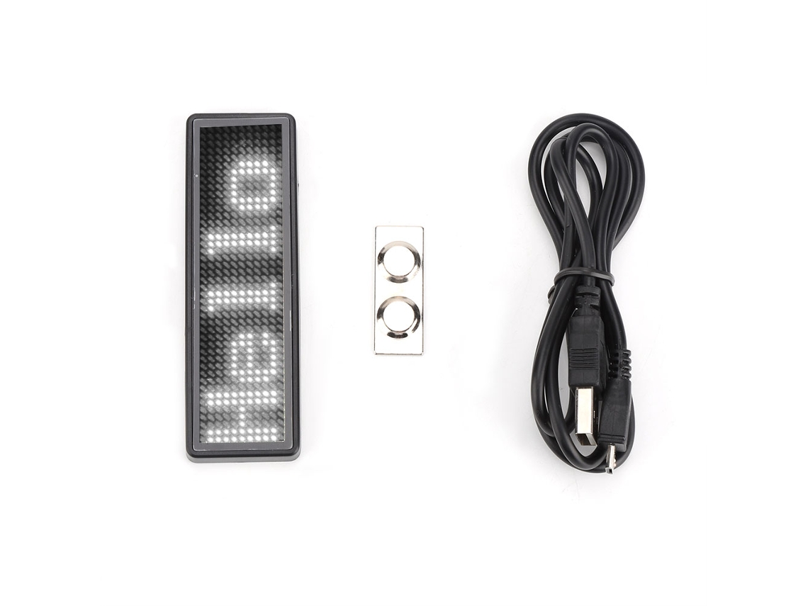 Tarjeta De Identidad Led Deslizante Programable De Múltiples Idiomas Recargable Badge Digital Blanco