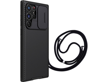 Funda Samsung S22 Ultra Nillkin Camshield con Cordon Negro