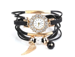 Reloj De Pulsera De Cuarzo Sencillo Y Moderno Para Parejas, Con Caja Dorada Y Correa Roja.