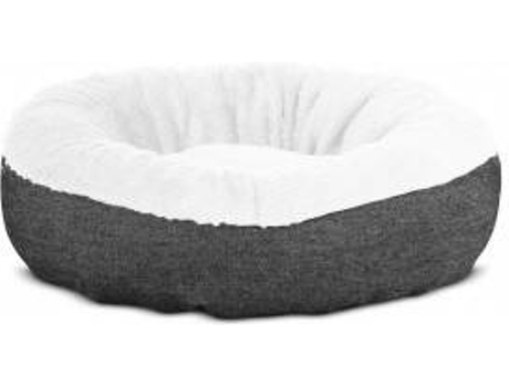 Cama Redonda para Perros y Gatos GAUTY Denim y pelo (Blanco y Denim Negro - 57 cm)