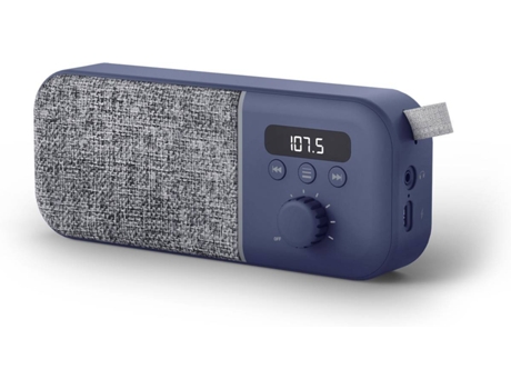 Altavoces Portátiles Con Cables ENERGY SISTEM Fabric Box Radio (3W - Autonomía: 8h - Azul)