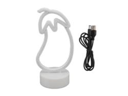 2026-luz De Neon Led De Berenjena Con Usb Y Batería Para Decoración Neon En El Hogar