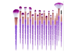 Paquete de 20 pinceles de maquillaje profesionales de unicornio morado Gusshious, pincel de maquillaje de ojos