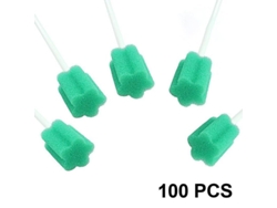 100 Bastoncillos De Algodón Desechables Oris - Esponja Bucal Sin Tratar, Color Verde, Sin Bfr.