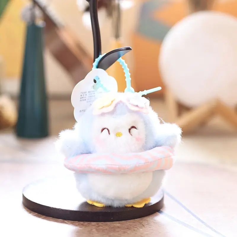 Llavero De Peluche De Pingüino De Verano (azul) Adorable, Elegante Decoración Para Bolsos, Llavero Para Coche.