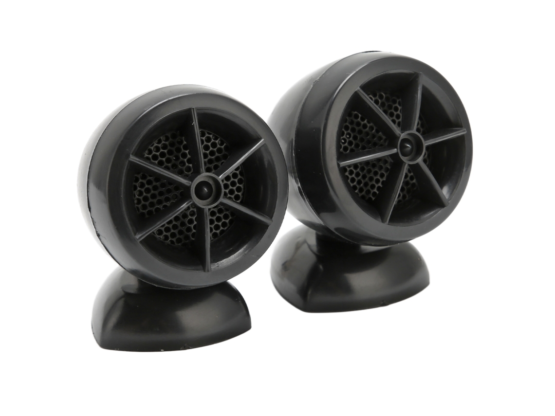 2 tweeters de cúpula de 1200 W, altavoz de alta sensibilidad universal para sistemas de audio de coche, color negro.