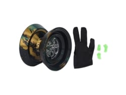 Bj-yoyo Ioiô profissional instável de liga metálica com cordas de reposição para crianças, nas cores dourado e preto.