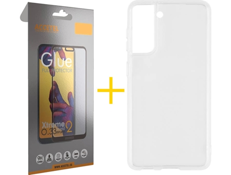 Kit Funda + Protector de Pantalla Samsung Galaxy S21 + Plus ACCETEL Full (Transparente)