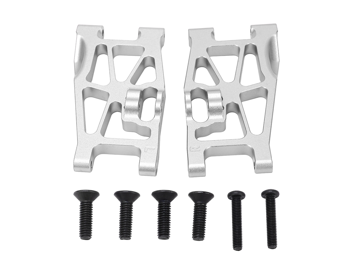 Juego De Brazos De Suspensión Delanteros Y Traseros De Aluminio Para Coches Rc Losi Hammer Rey A Escala 1/10, Color Plata.