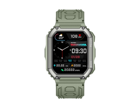 Reloj Inteligente Militar para Hombres, Reloj Deportivo Impermeable para Exteriores hasta 5 ATM, para Android y iPhone,Green VEANXIN