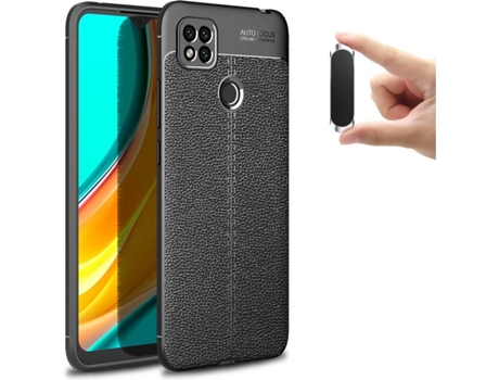 Carcasa y Soporte Xiaomi Redmi 9C Rugged Leather Negro