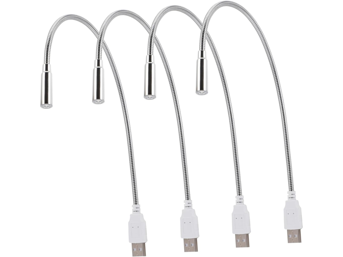 Lámpara De Lectura Usb Flexible De Aleación De Aluminio Con Protección Ocular E Iluminación Plateada Para Teclado.
