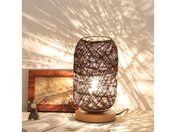 Lámpara De Mesa Decorativa, Lámpara De Escritorio Vintage Para Decoración Personalizada En Dormitorios, Salones, Cafeterías Y Bares, Con Base De Mader