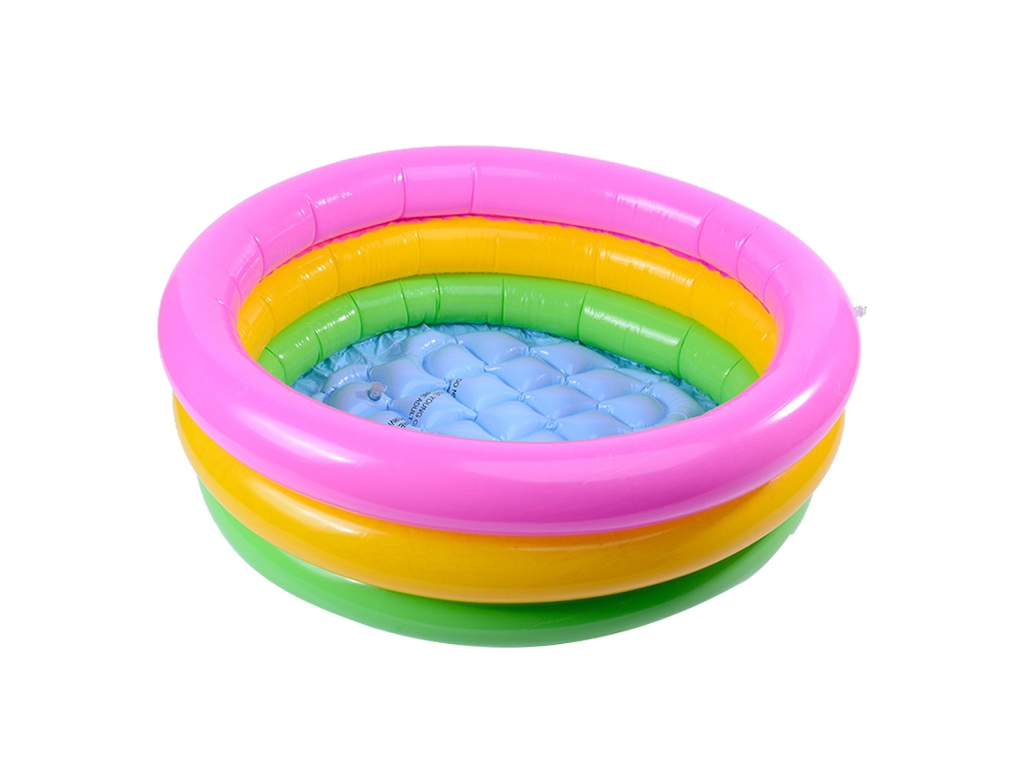 Piscina Hinchable Redonda Para Bebés Y Niños Pequeños Con Mesa De Arena Arcoíris.