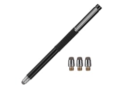 Caneta Estilo Stylus Para Tela Tática Com Toque Duplo De Cabeça De Tecido Preta Para Ipad Iphone Android