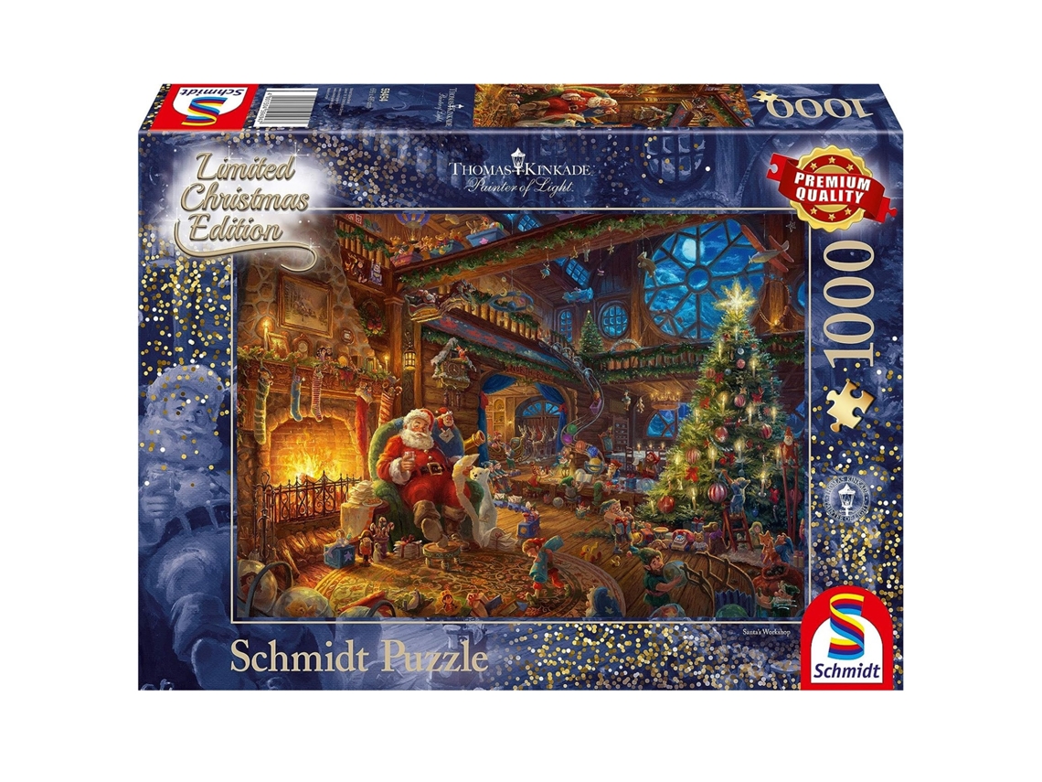 Rompecabezas de Papá Noel y sus elfos, 1000 piezas