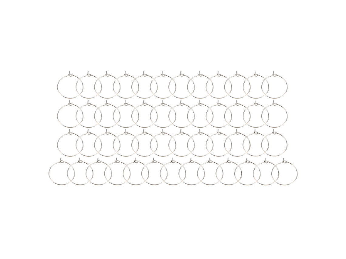 50 Anillos De Acero Inoxidable De 20 Mm Para Copas De Vino, Antialérgicos, Para Fiestas Y Bodas.