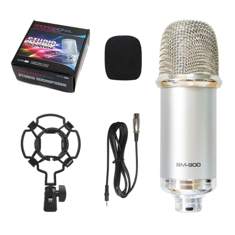 Micrófono De Condensador (plateado) Para Estudios De Grabación De Karaoke Y Transmisiones En Vivo.