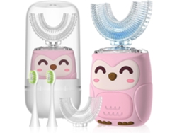 Cepillo de dientes eléctrico infantil GOKOCO con forma de U, sónico y con 4 cabezales suaves.