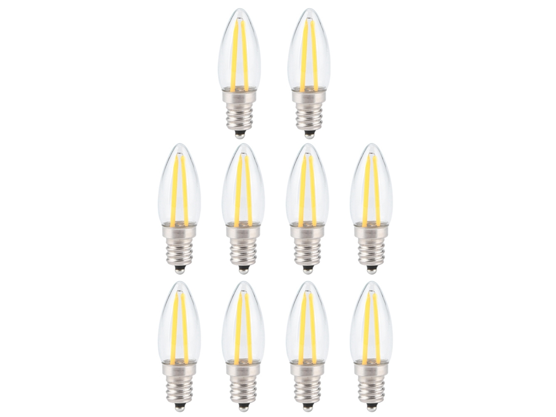2026-10 Piezas Bombillas Led E12 Cable Largo Regulable 1.5w Ac110v Para Iluminación Hogar