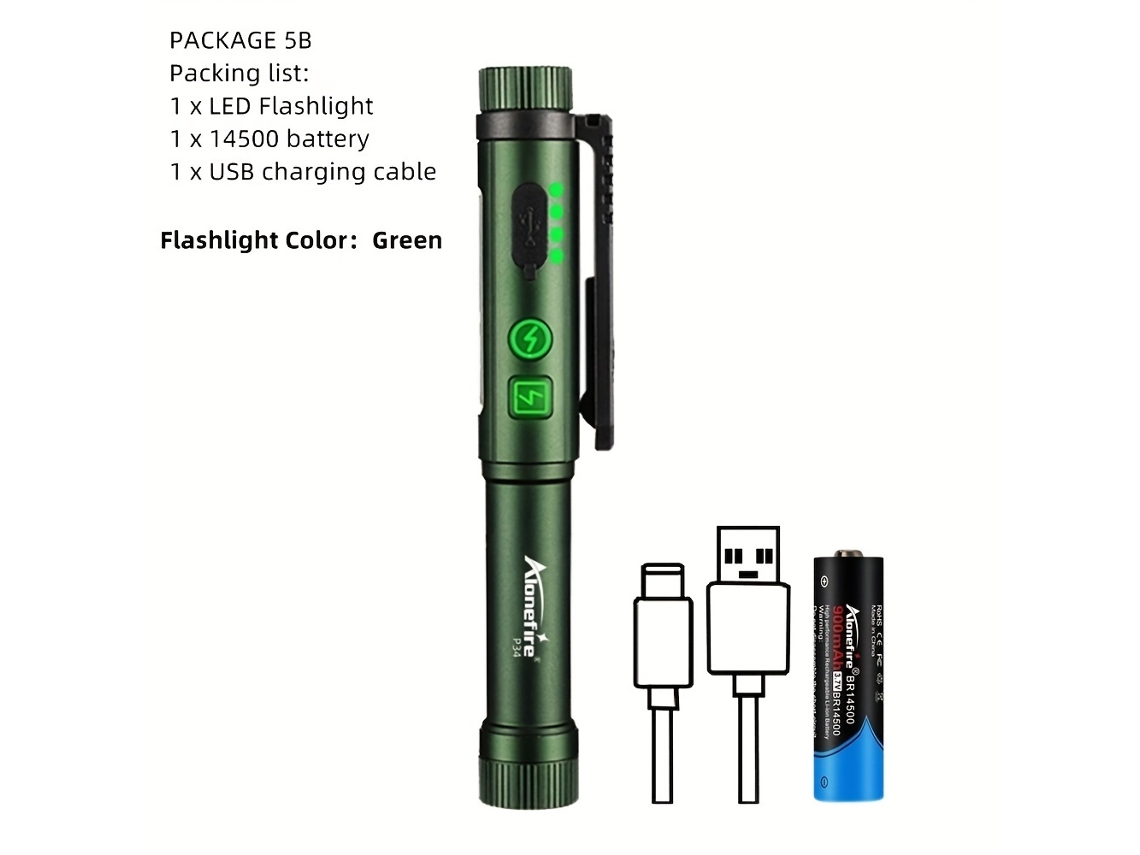 Linterna Cob Portátil, Compacta Y Potente Con Alta Emisión De Luz, Adecuada Para Diversas Situaciones Y Recargable Mediante Usb.