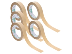 5 rollos de cinta adhesiva de papel kraft. Cinta adhesiva ecológica para embalaje, con gran poder adhesivo. CHABERLU