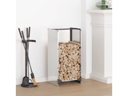 Leñero de acero inoxidable de 40 x 30 x 80 cm LOVELY HOME