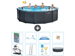 Intex Piscina Graphite Panel Redonda - 478x124 Cm - 9-peças S647