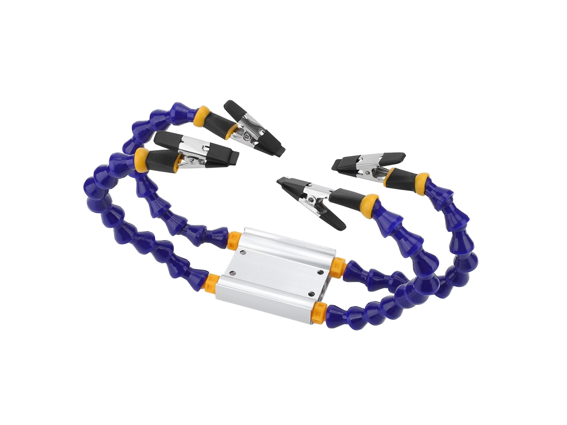 Herramienta De Soldadura De Tercera Mano Con Brazos Flexibles De Abs Y Base De Aleación De Aluminio, 4 Piezas.