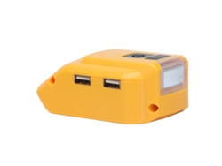Adaptador/fuente De Alimentación Con Convertidor De Batería, Luz Led Y 2 Puertos Usb Para Dcb127 Dc12v