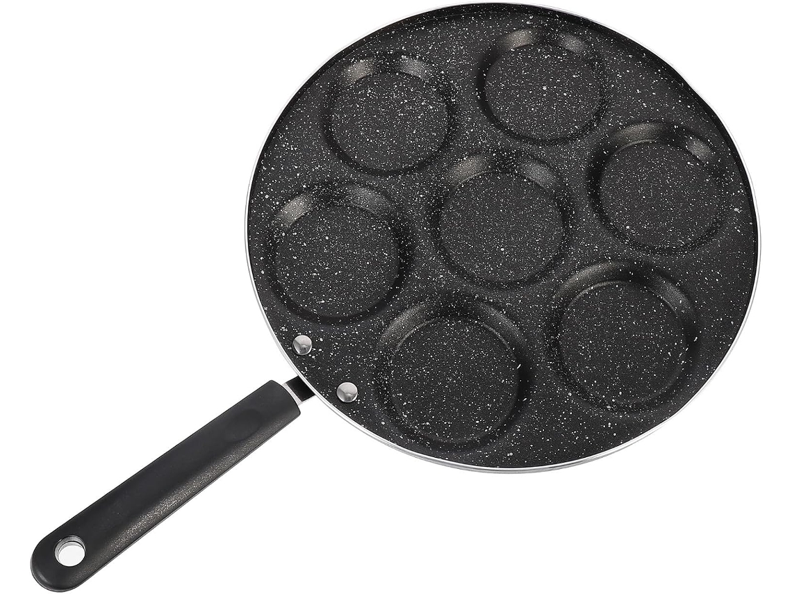 Sartén Antiadherente Para Tortillas Con 7 Compartimentos Y Mango Largo Resistente Al Calor.