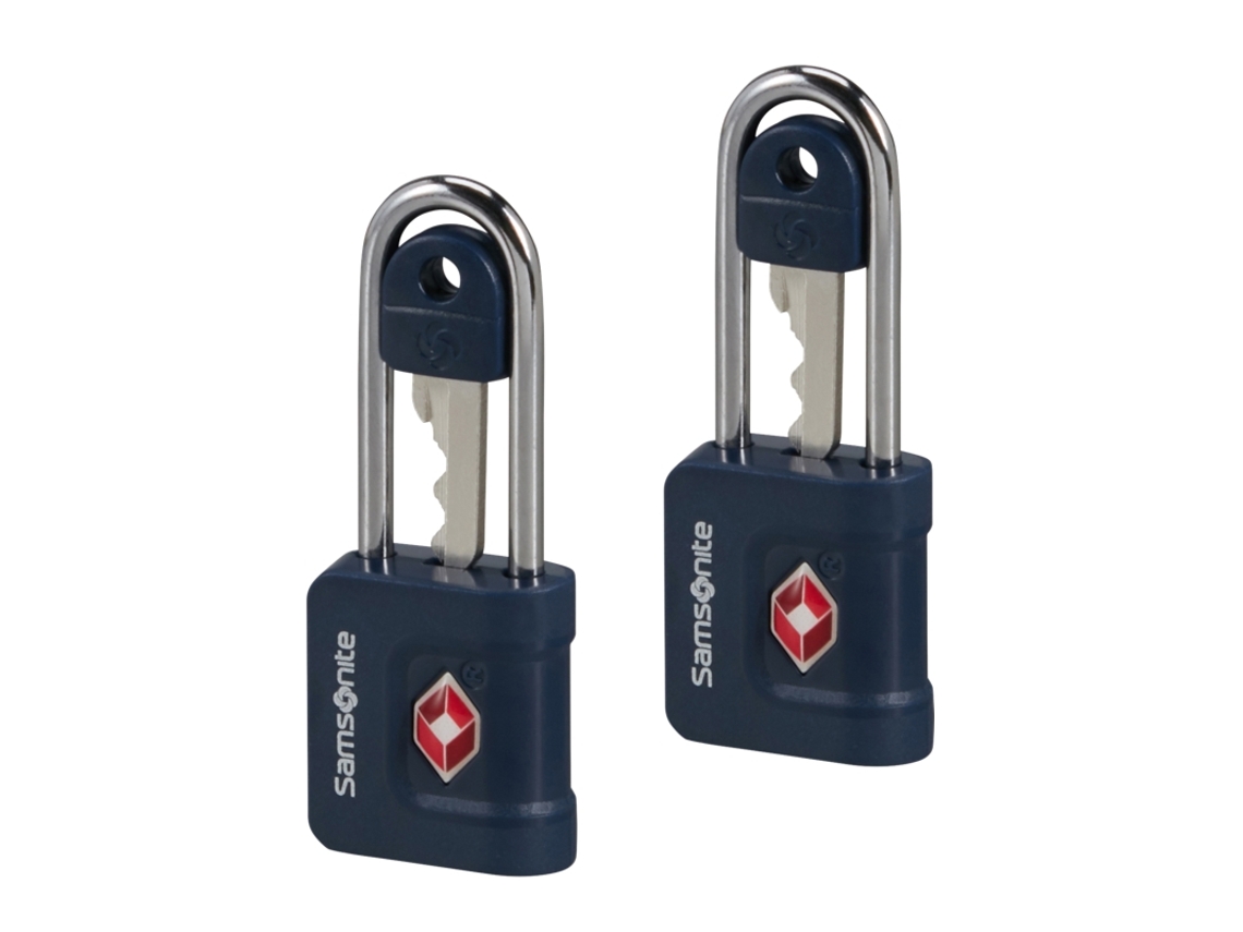Juego de candado TSA azul Samsonite Revolution con llave