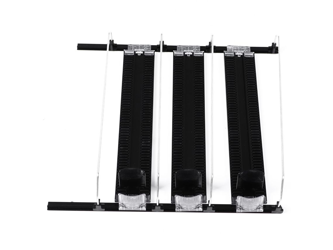 Dispensador de bebidas para refrigerador de 9,84 pulgadas, ancho ajustable, resistente a la lluvia, automático, para latas de refresco, cerveza, color negro