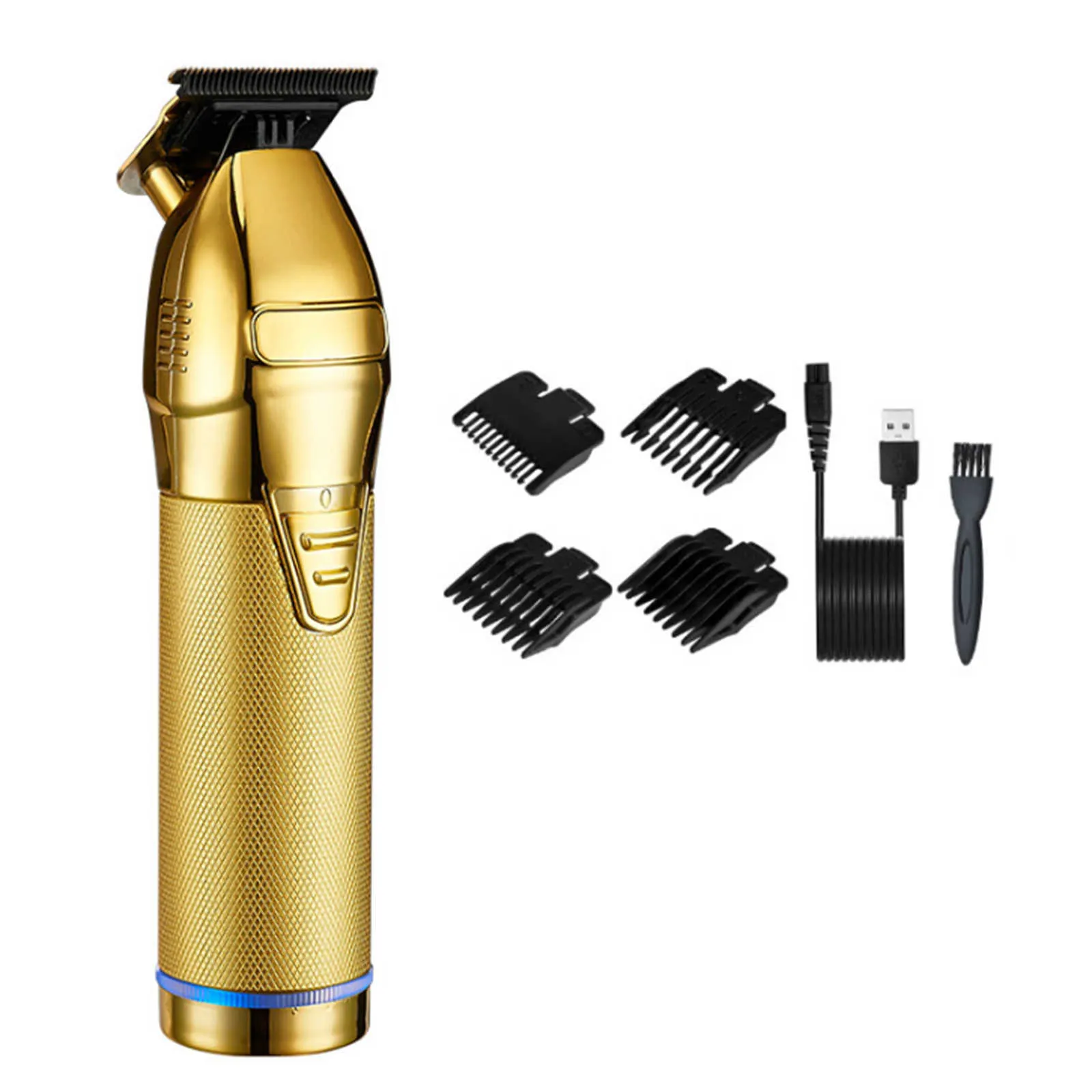 Set de recortadora de pelo inalámbrica Eifson S9 para hombre, con peine y herramientas para peinar la barba y el cabello (dorado)
