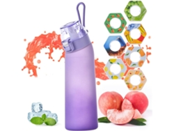 Botella CUICH Botella de Agua con Fragancia con 7 Cápsulas de Sabor Air Water Up Bottle 650Ml Morada