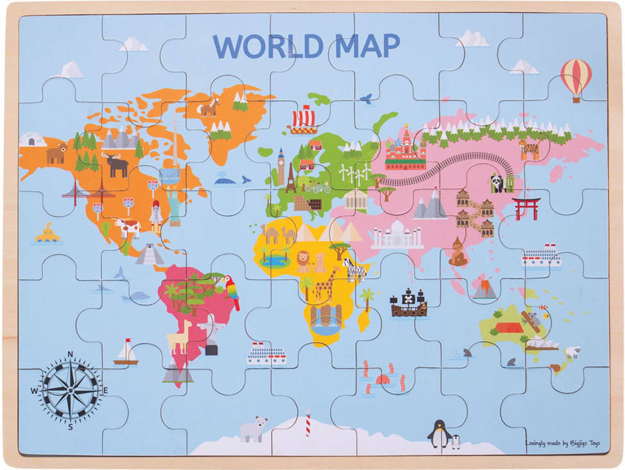 Puzzle BIGJIGS TOYS Mapa Mundo