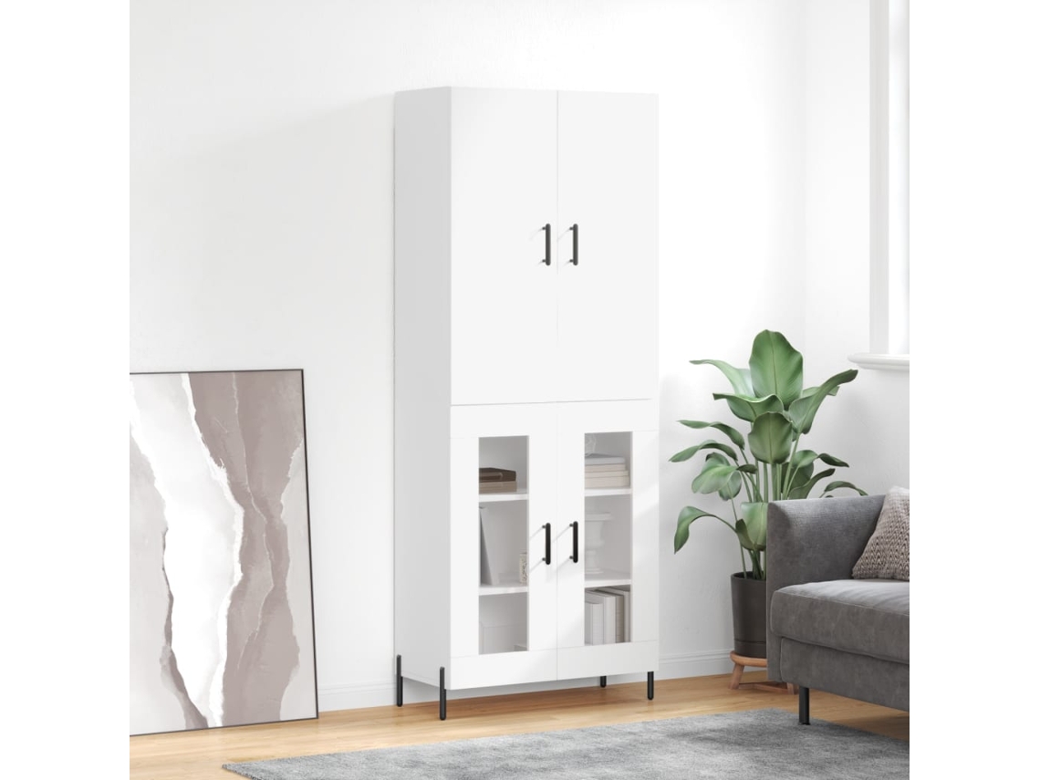 Aparador Alto Madera Contrachapada Blanco 69,5x34x180 Cm