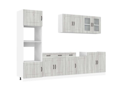 Juego de gabinetes de cocina Kalmar Sonoma Grey (7 piezas) EXCLUSIVO DE LA CASA