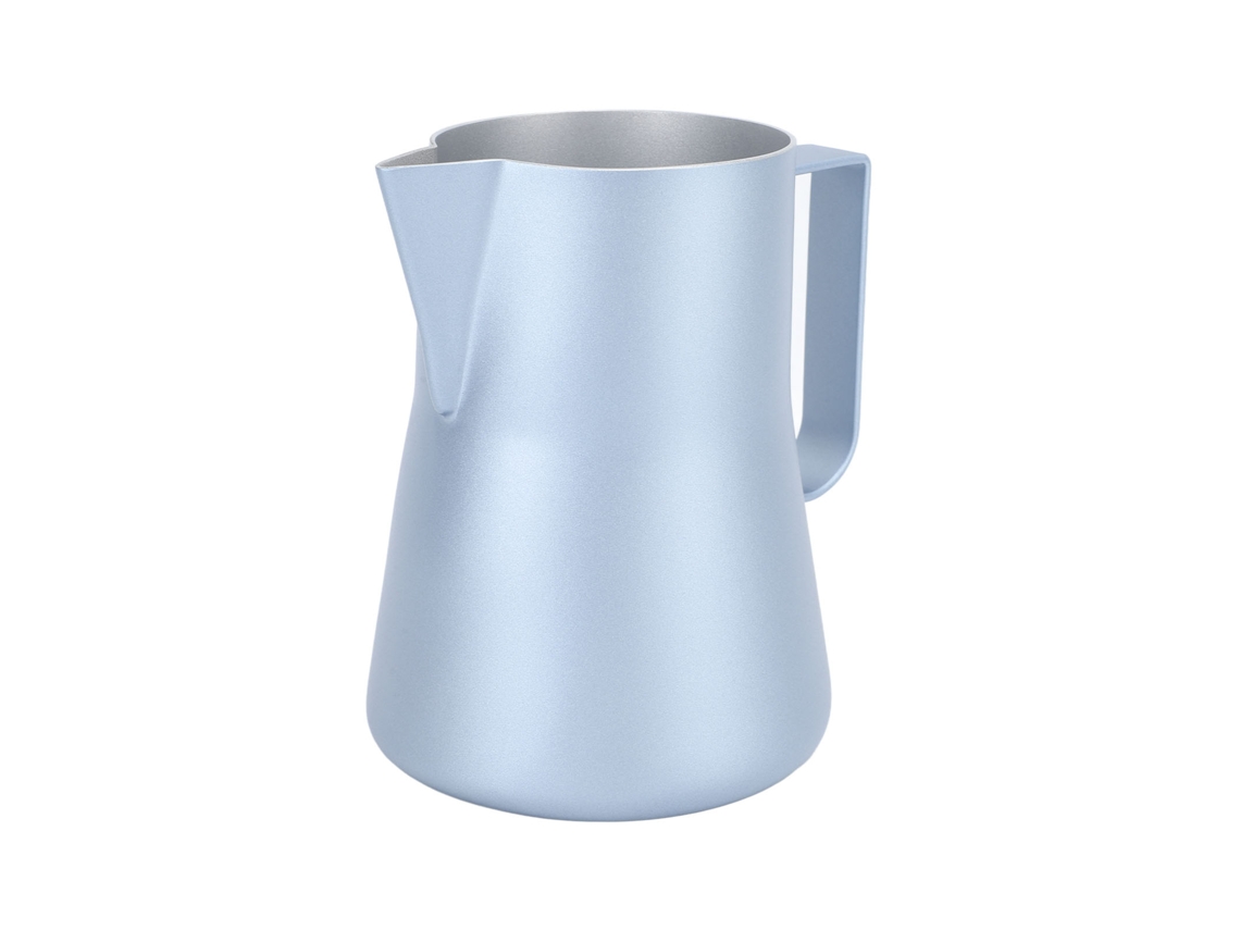 Jarra para espumar leche de 550 ml en acero inoxidable 304, punta azul, ideal para café