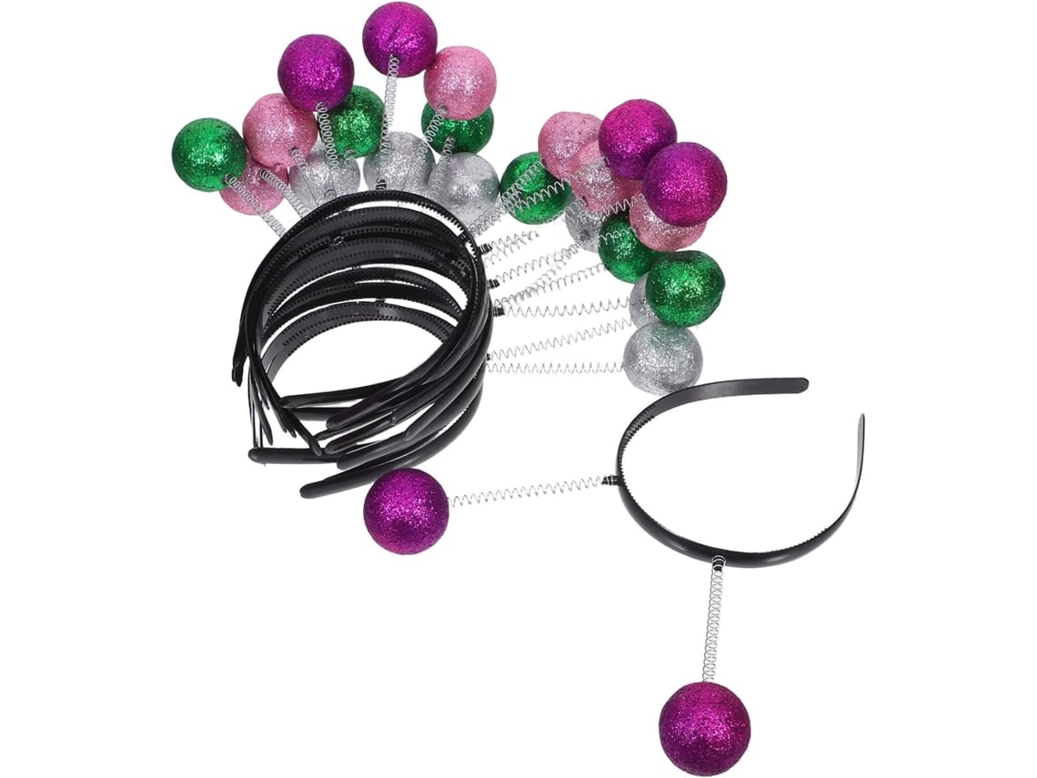 Conjunto De 12 Tiaras De Alienígenas Com Bolas De Glitter.